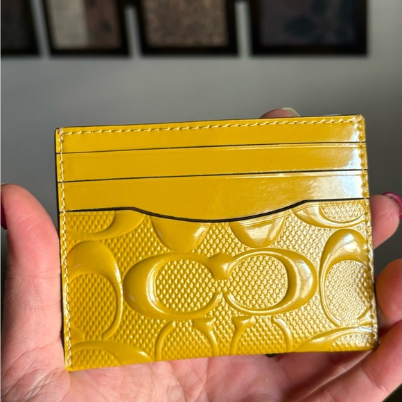 Authentic COACH signature patent leather Slim Id Card Case Wallet - Picture 1 of 6